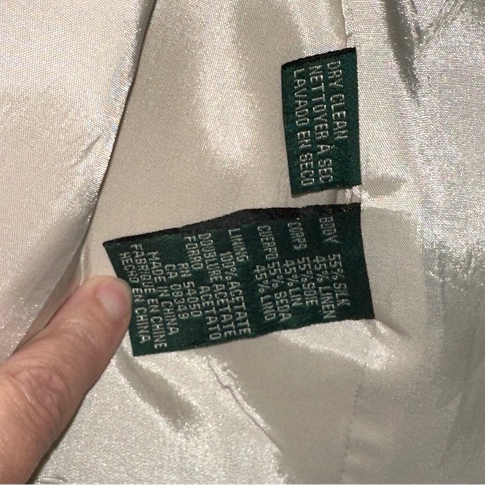 Lauren Ralph Lauren green label Double-Breasted Cream Blazer size 4 - Picture 9 of 15